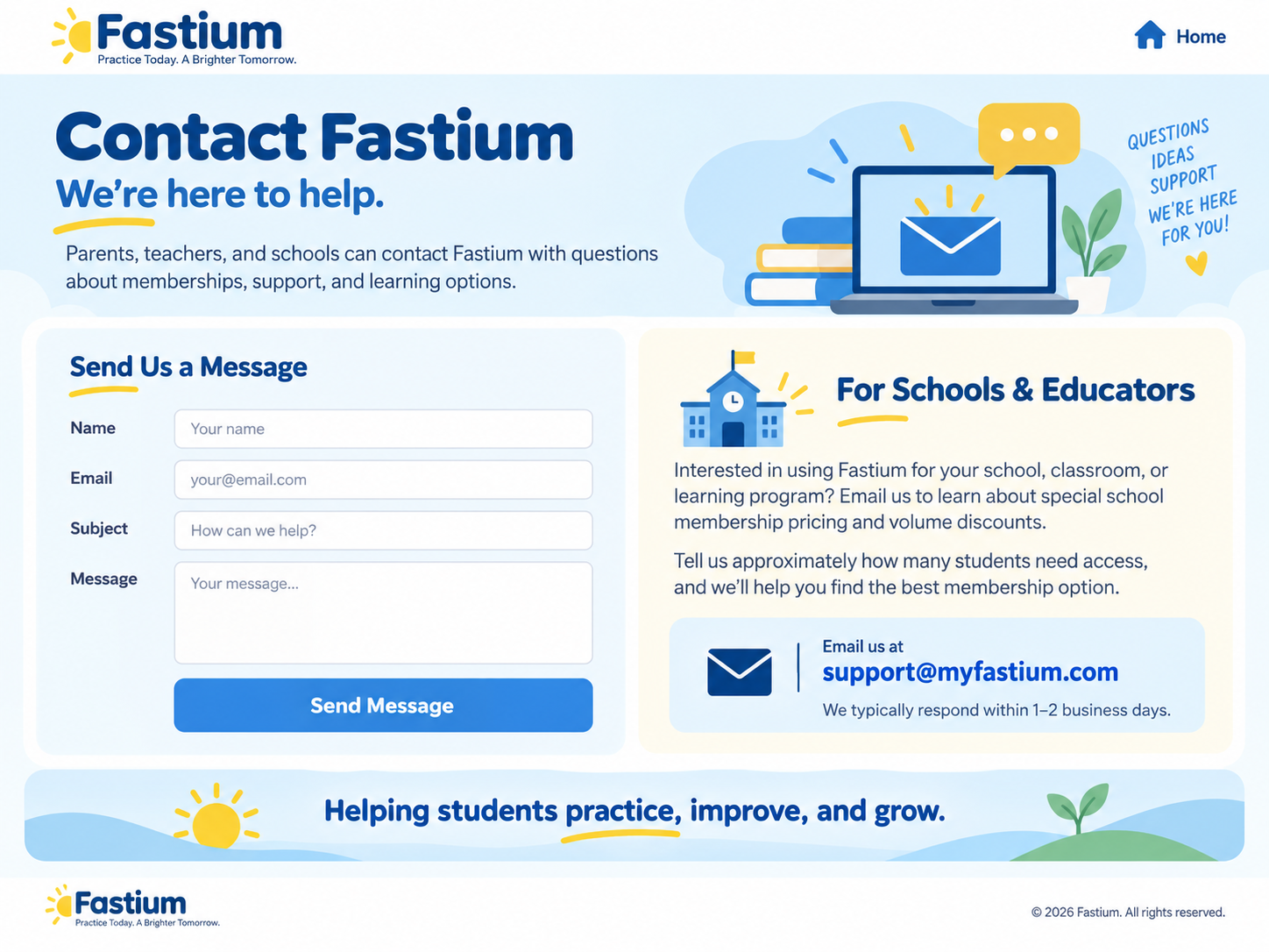 Contact Fastium page