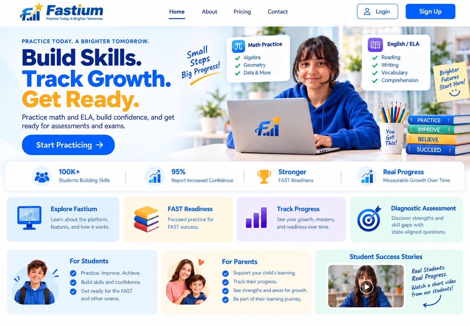 Fastium official home page design
